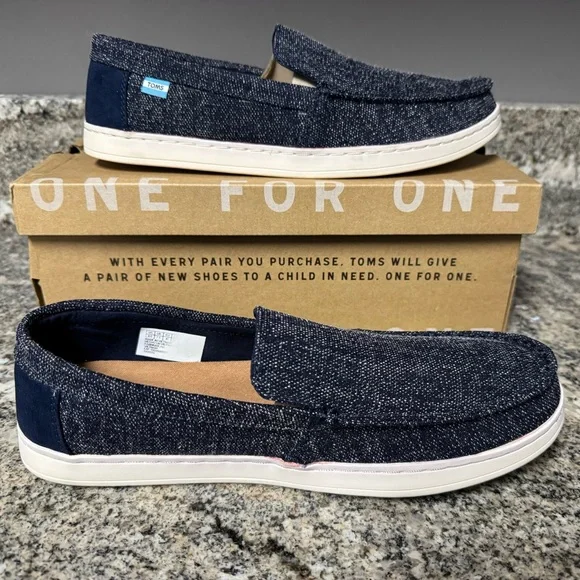 NWT - TOMS Aiden Men's Two Tone Woven Slip-On Shoes - Picture 6 of 8